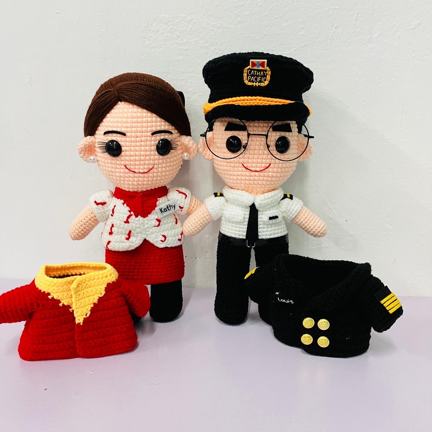 職業制服款人手勾織公仔
