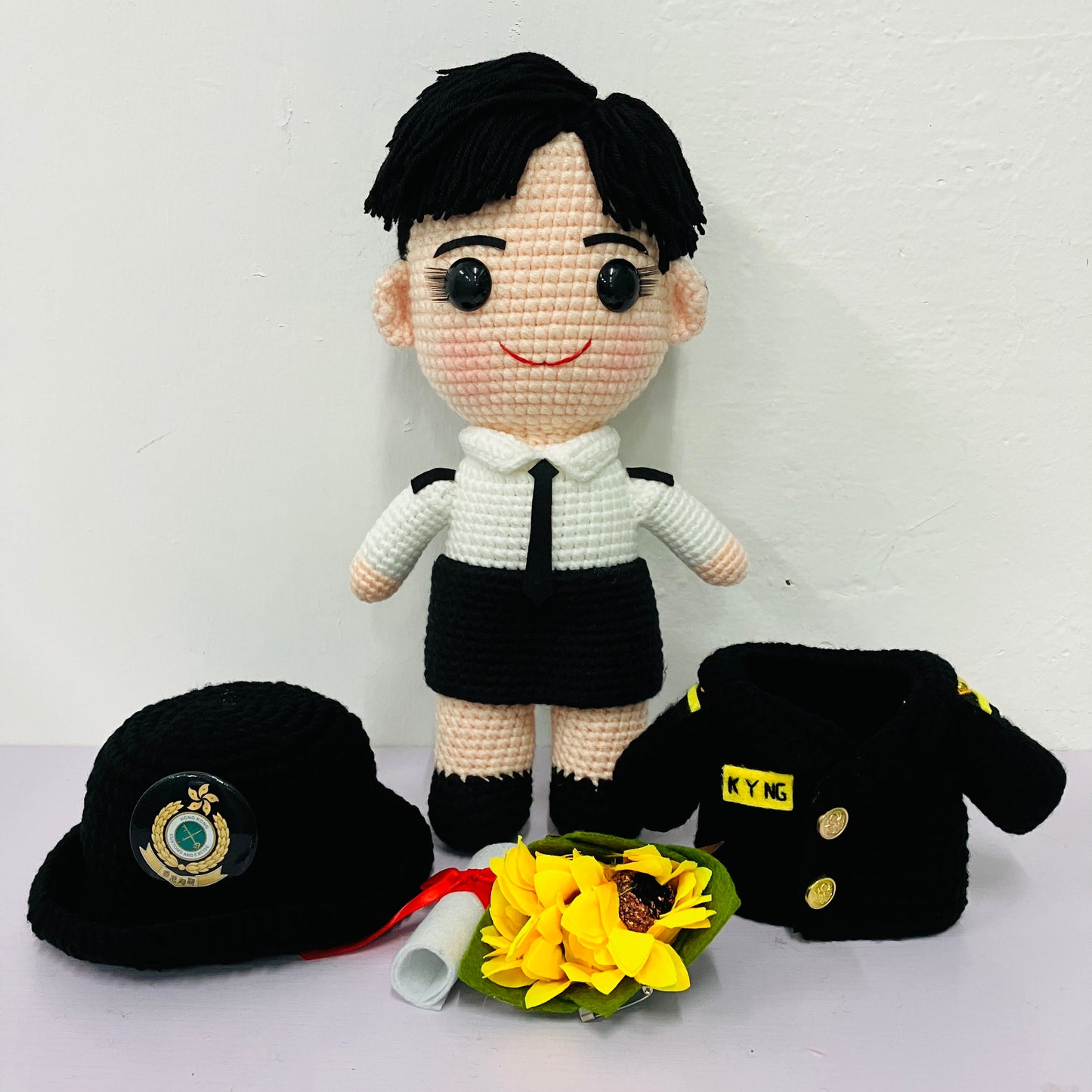 職業制服款人手勾織公仔