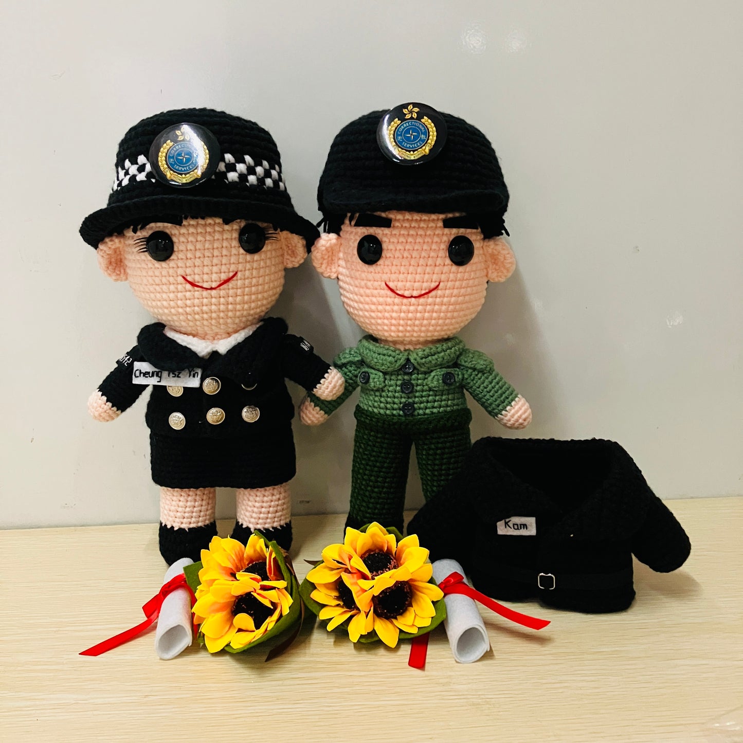 職業制服款人手勾織公仔