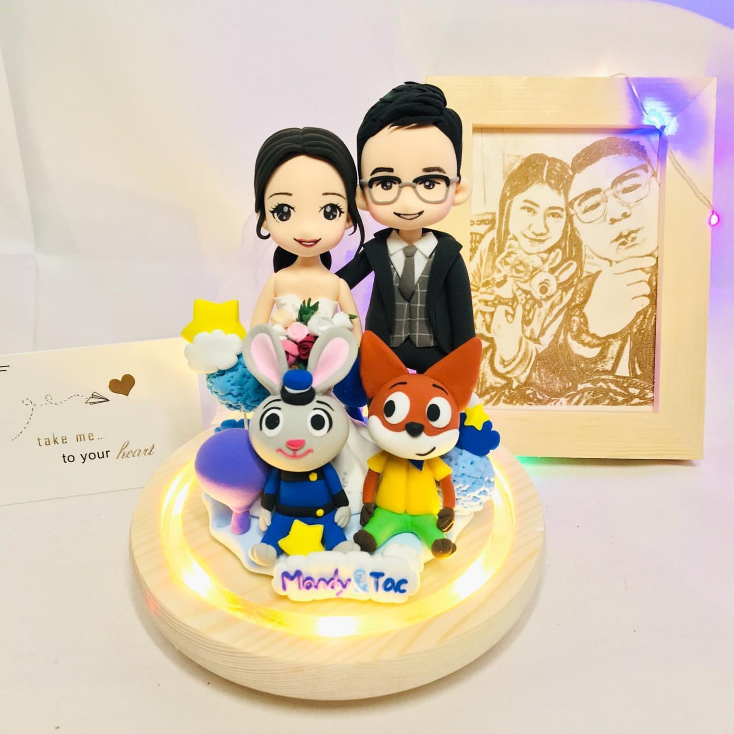 豪華雙人Q版卡通人像公仔