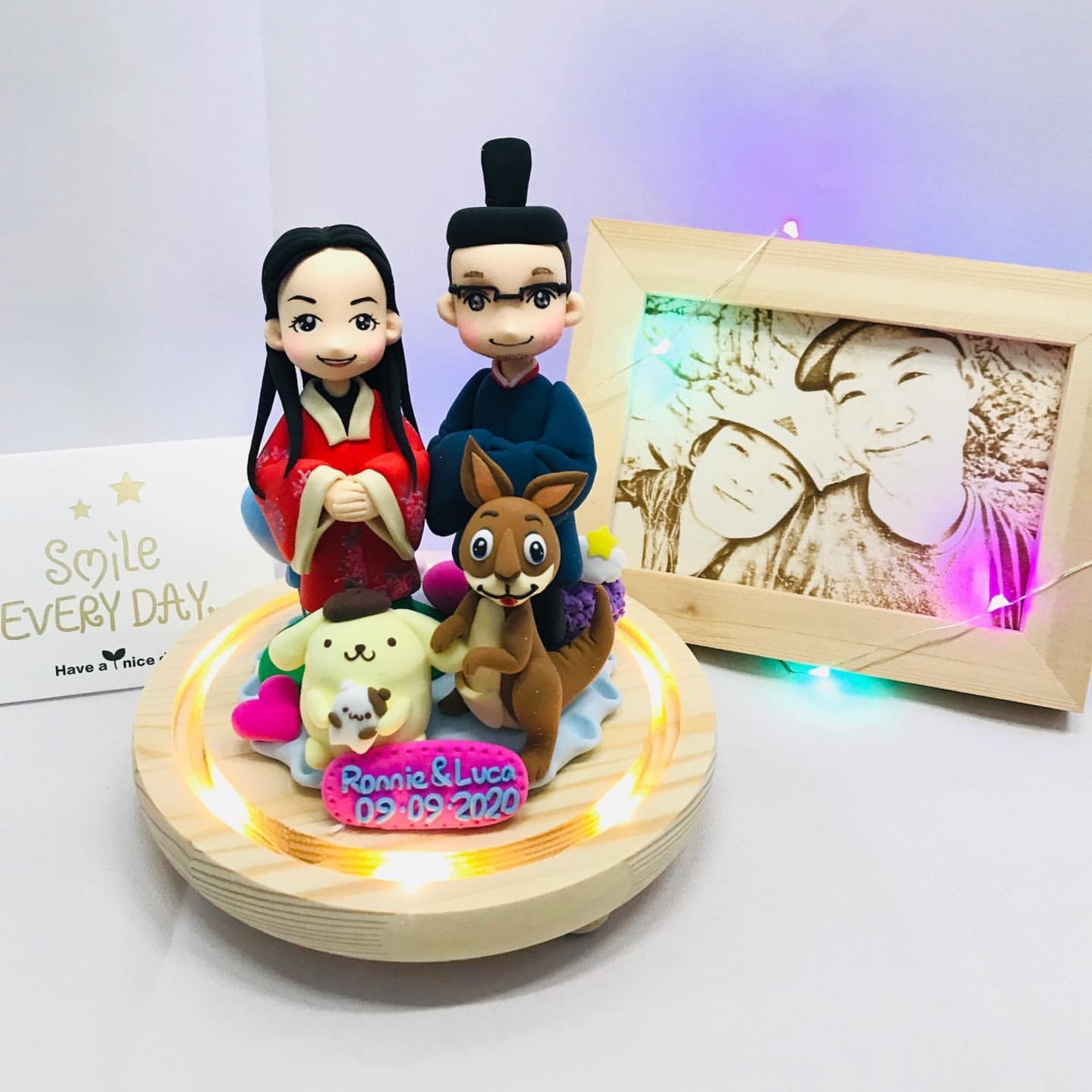 豪華雙人Q版卡通人像公仔