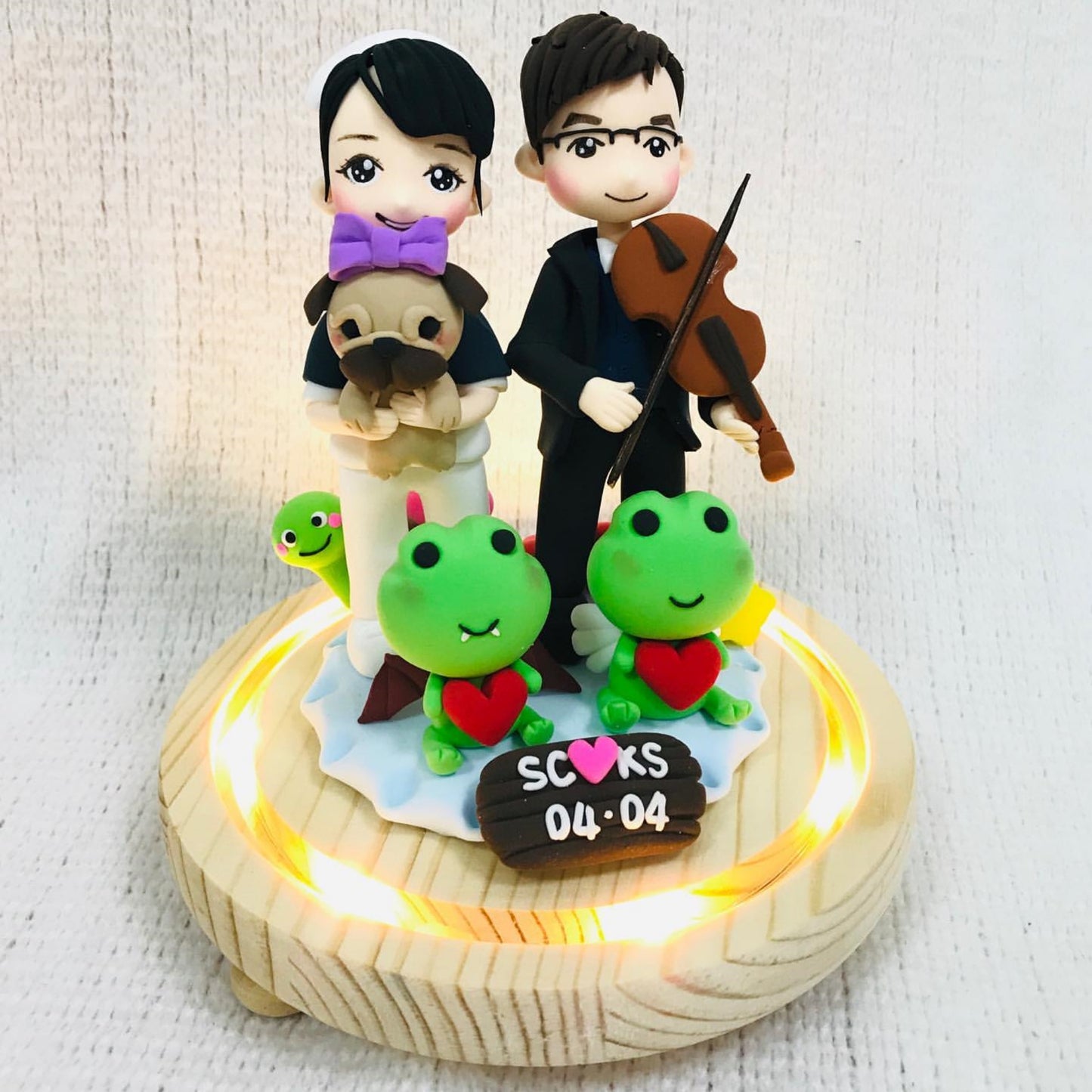豪華雙人Q版卡通人像公仔
